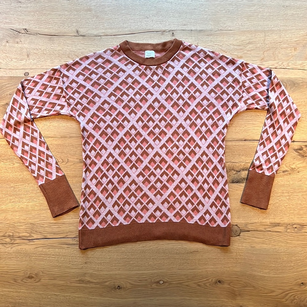 Cute 60s Patterned Sweater by a new day